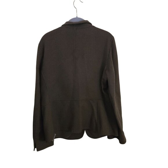 Talbots NWOT Army Green Felted Wool Blend 1 Button Blazer Size 16 - Picture 2 of 6